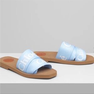 Chloe Woody Sandal in Graceful Blue Size 38